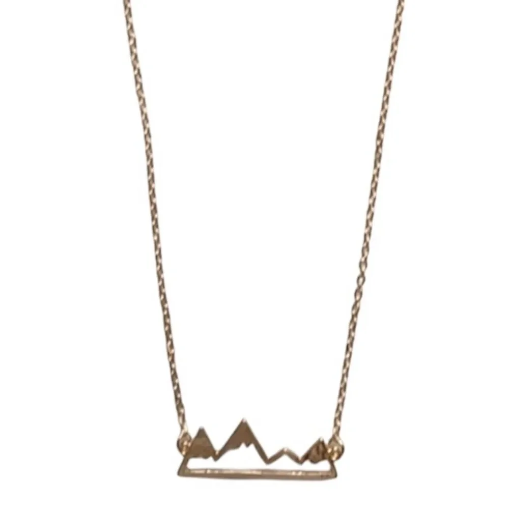 Gold Tone Mountain Necklace - Picture 6 of 6